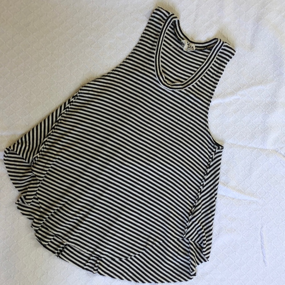 B&W Striped Sleeveless Top.
